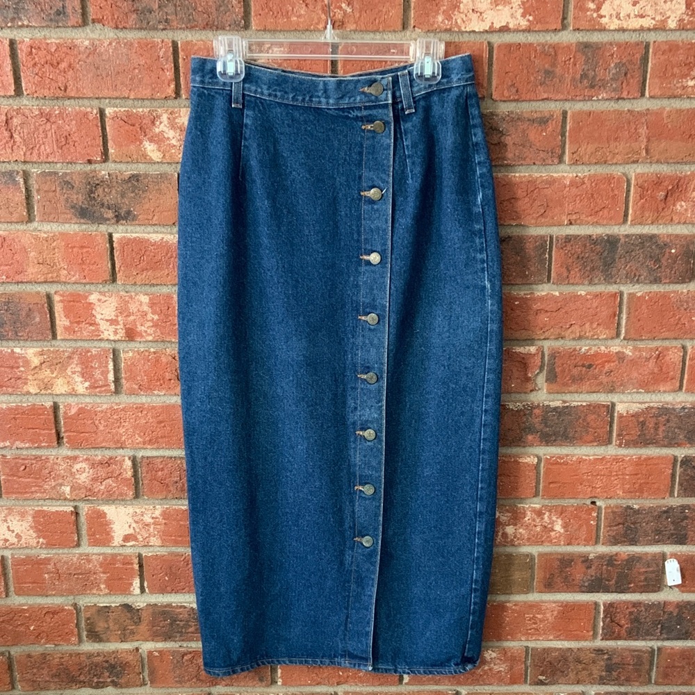 Vintage Catch One Denim Button-Down Maxi Skirt